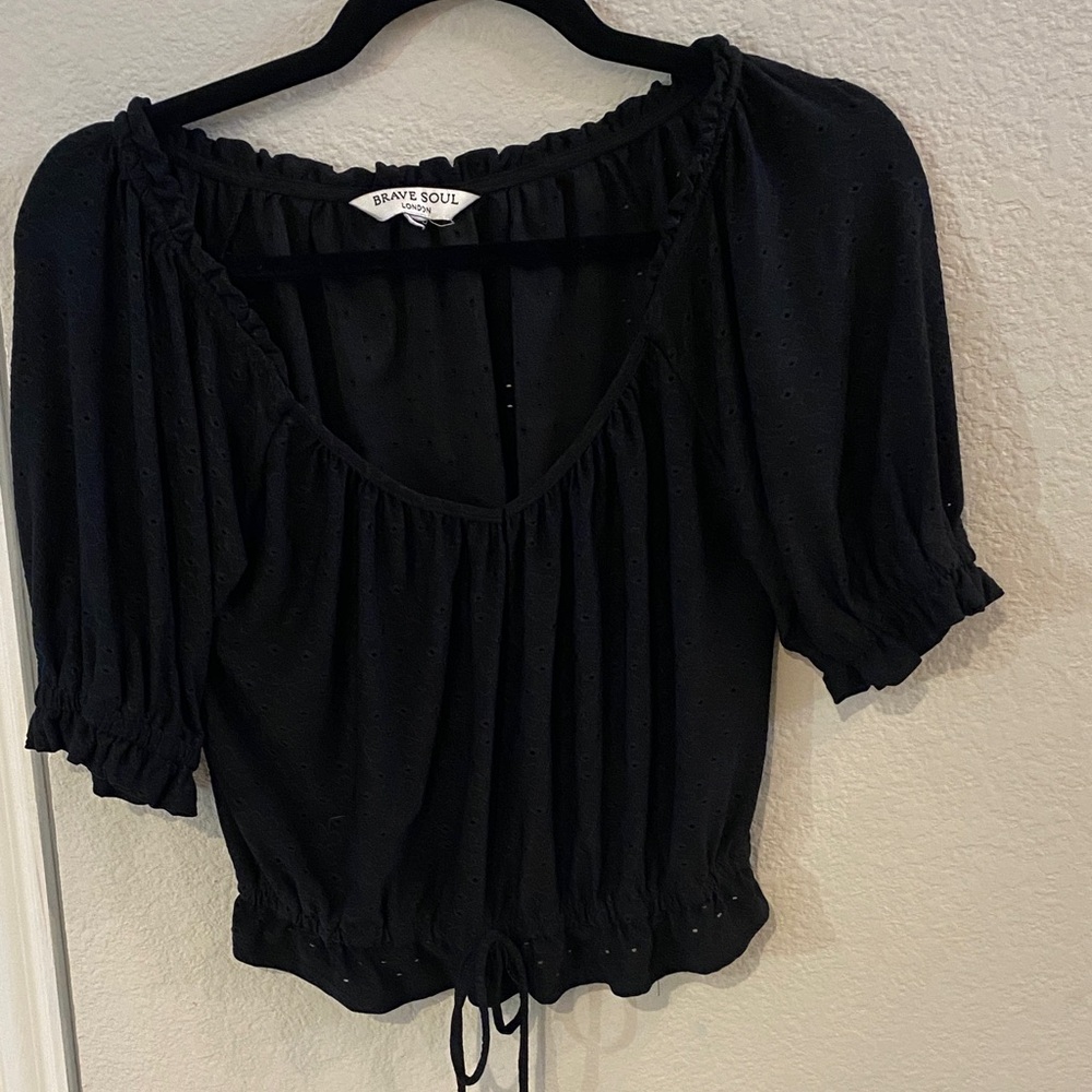 Brave‎ Soul Black Eyelet Blouse